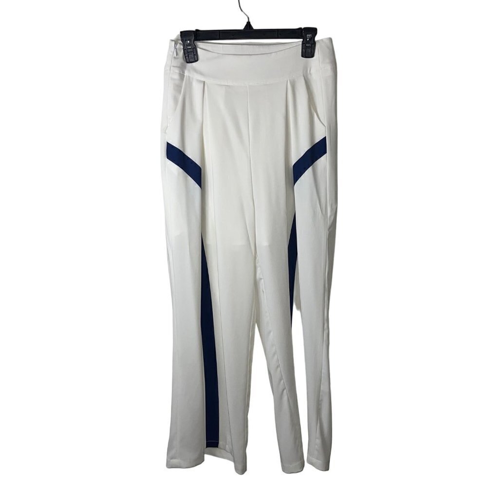 Rui Sumi Womens Trouser Size Large White High Waist Wide Leg Pockets Side Zip